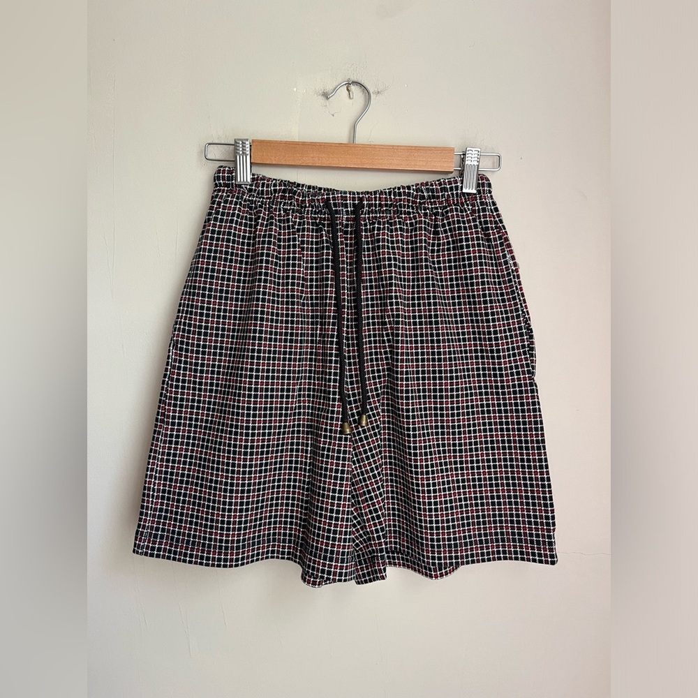 vintage 90s houndstooth plaid baggy shorts
